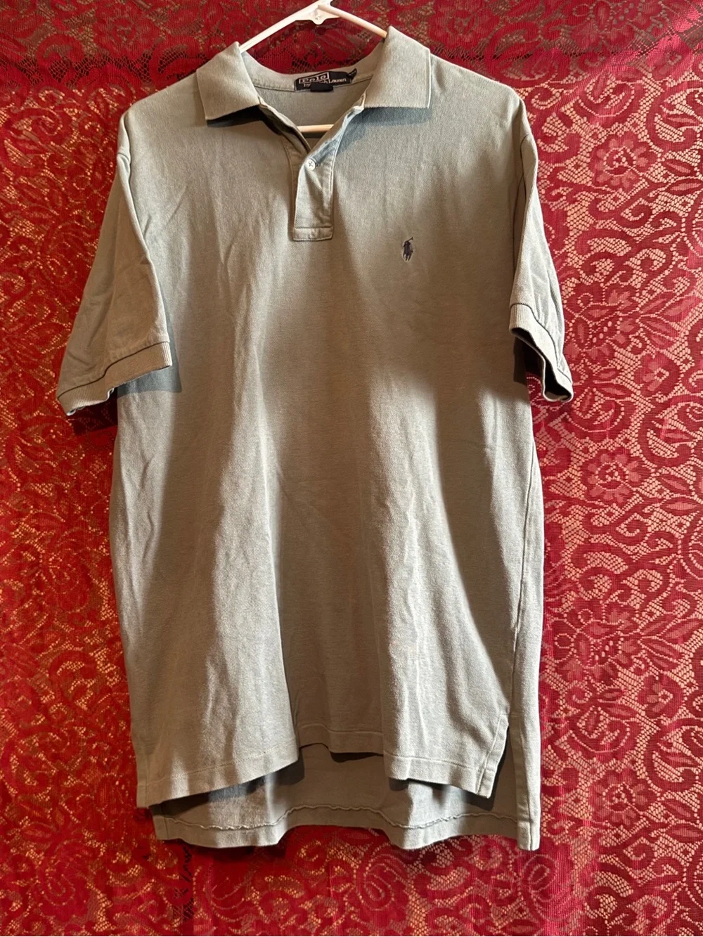 Polo by Ralph Lauren Sage Green Short Sleeve Pique Polo Shirt Size M Vintage